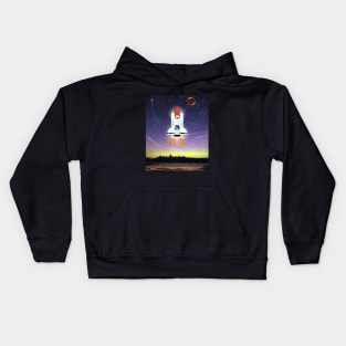 Rocket launch into space Kids Hoodie